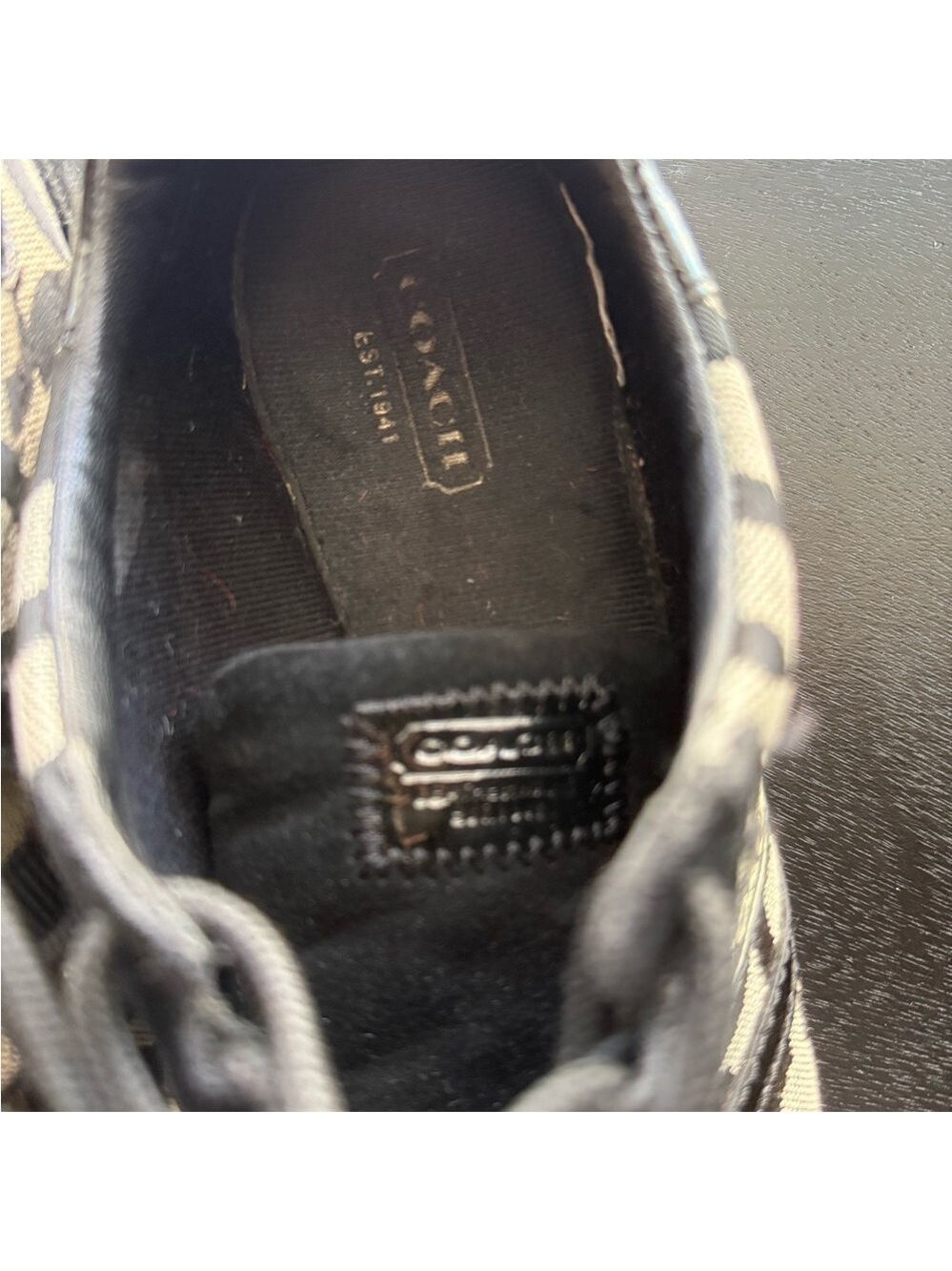 Coach Black and Cream Patterned Sneakers - Picture 8 of 9